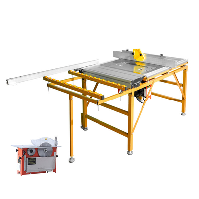 Double Blade Circular Slide Table Saw Mesin Pengerjaan Kayu Panel Kayu 220V 2600w